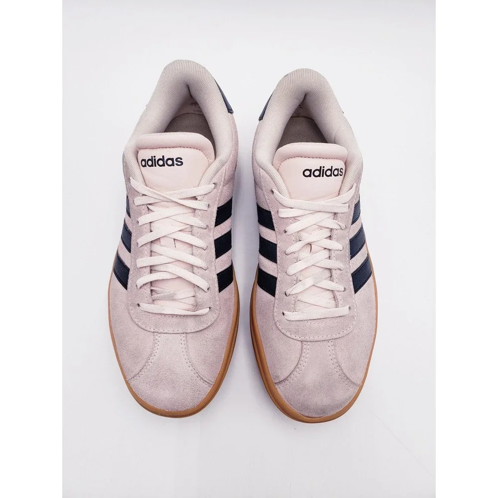 Adidas VL Court 3.0 Platform Sneakers Light Pink Suede Leather Womens Size 8‎